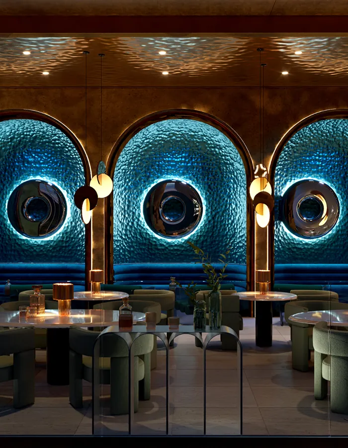 Lounge arches with portholes