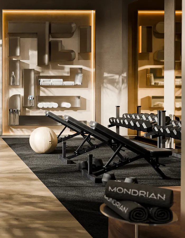 Mondrian fitness studio interior