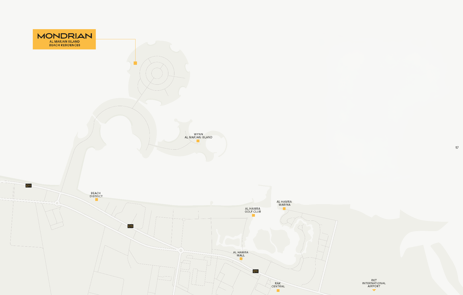 Mondrian Al Marjan Island location map