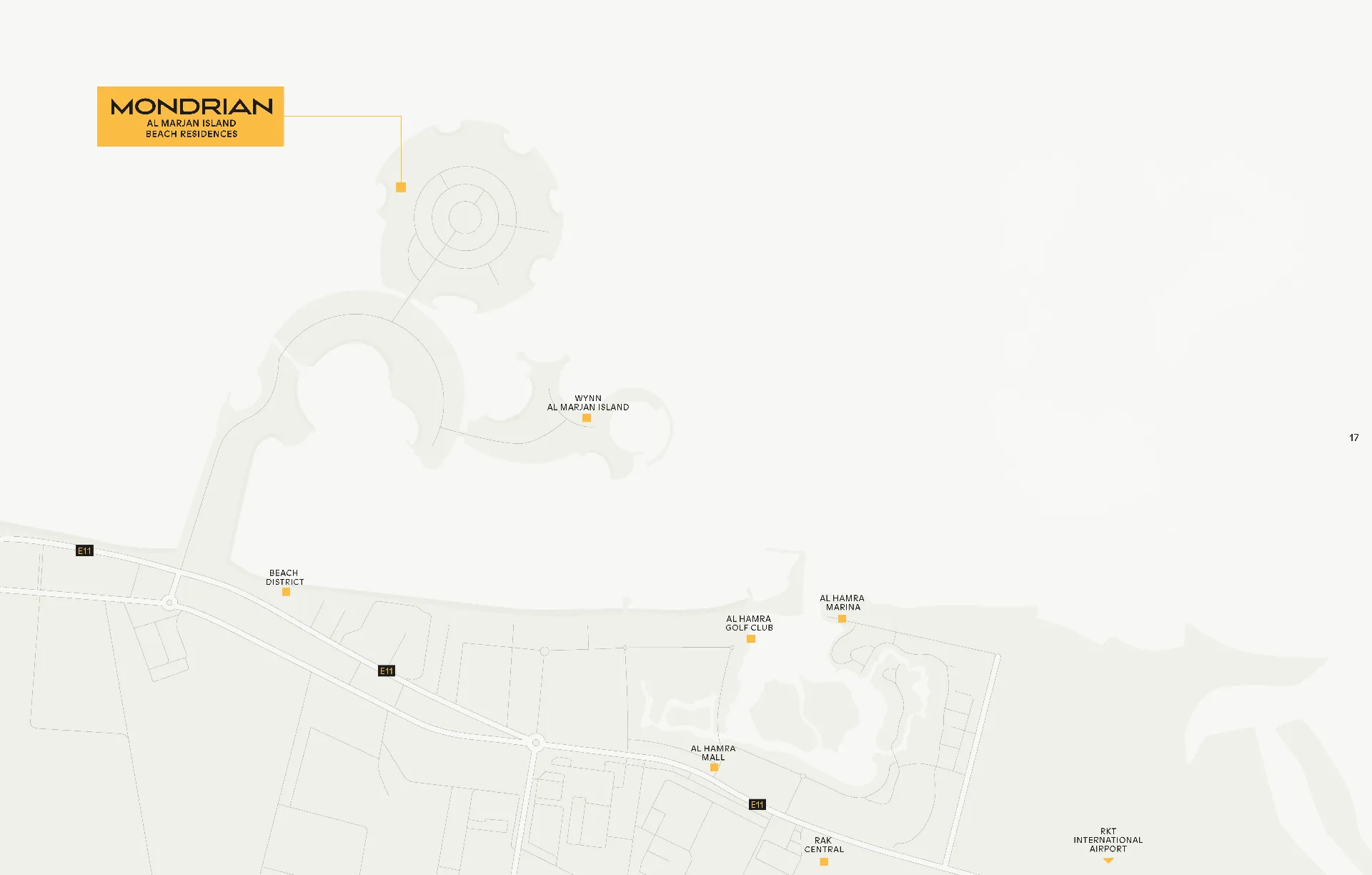 Mondrian Al Marjan Island location map
